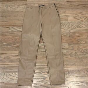 Zara Tan Cropped Ankle Trousers